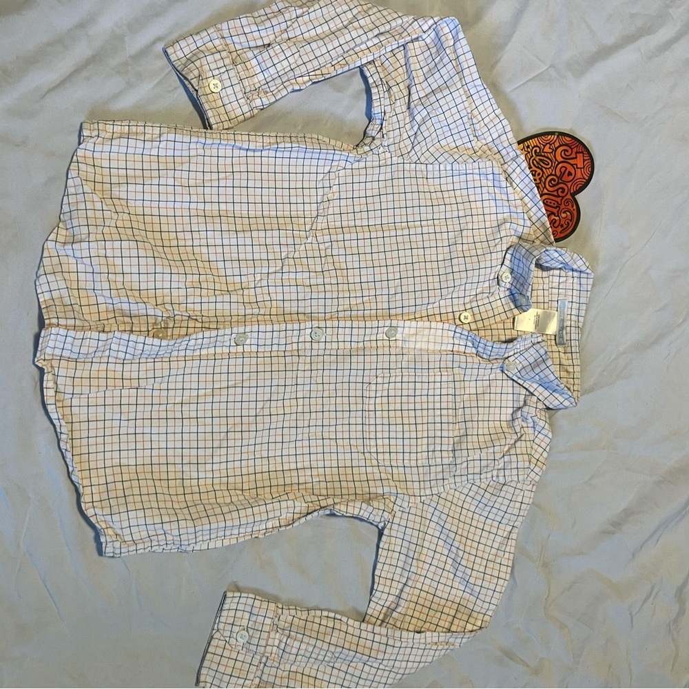 Janie and jack Blue and White Checkered Button-Up Shirt - Picture 4 of 6